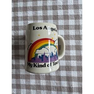 Vintage 1980's Los Angele Papel USA Rainbow Mug